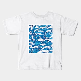 Ocean Waves Framed Kids T-Shirt